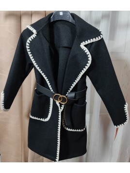 Manteau Fille Noir Avec...