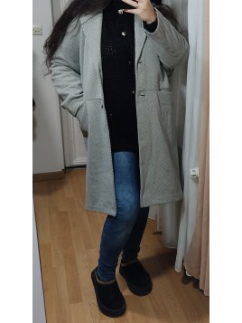 Manteau Mi-Long Doublé Gris