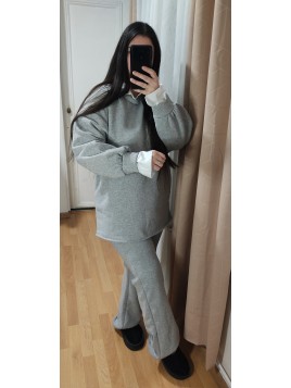 Ensemble Gris Avec Col